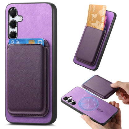 Retro Magsafe Card Bag PU Back Cover Phone Case