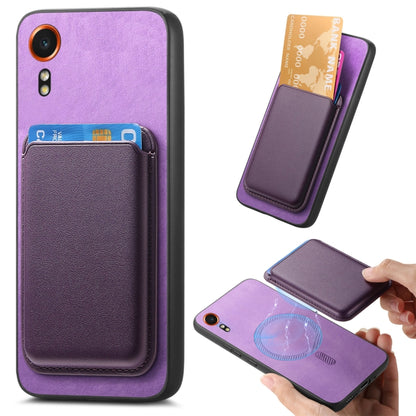Retro Magsafe Card Bag PU Back Cover Phone Case