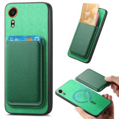 Retro Magsafe Card Bag PU Back Cover Phone Case