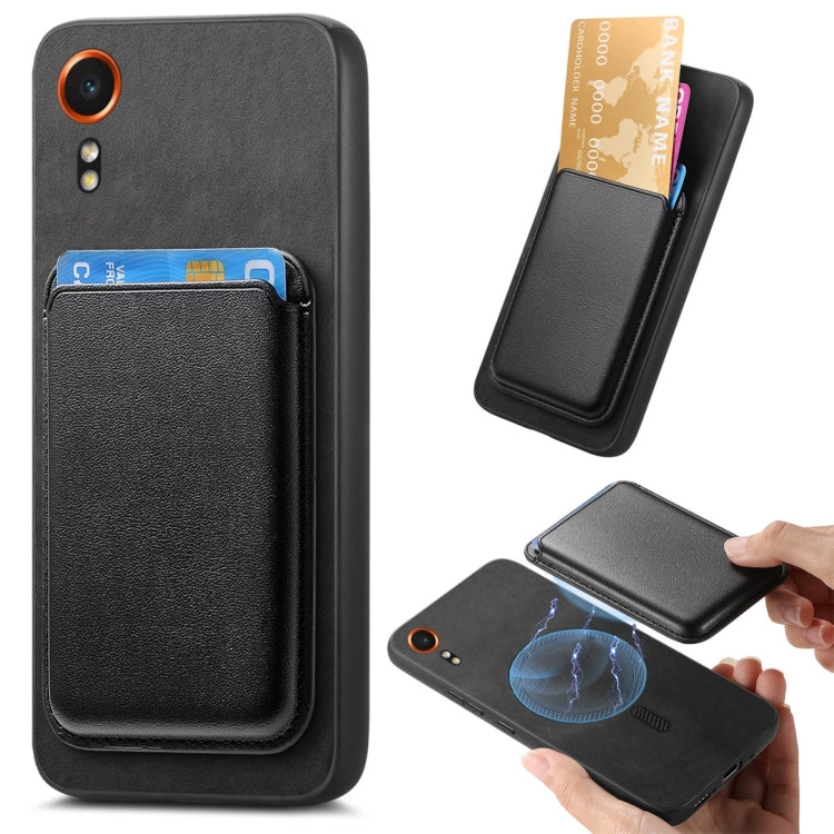 Retro Magsafe Card Bag PU Back Cover Phone Case