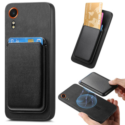 Retro Magsafe Card Bag PU Back Cover Phone Case