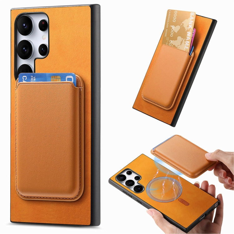 Retro Magsafe Card Bag PU Back Cover Phone Case