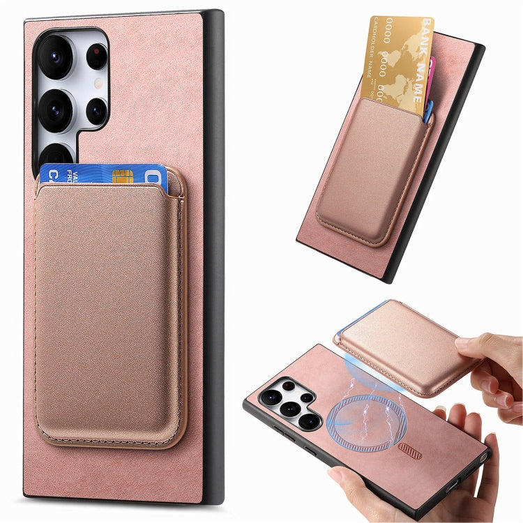 Retro Magsafe Card Bag PU Back Cover Phone Case