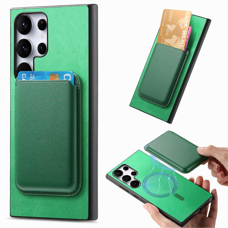 Retro Magsafe Card Bag PU Back Cover Phone Case