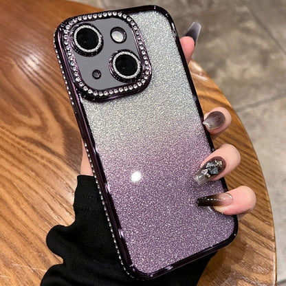 Diamond Gradient Glitter TPU Phone Case, For iPhone 16 Pro Max, For iPhone 16 Pro����������������...