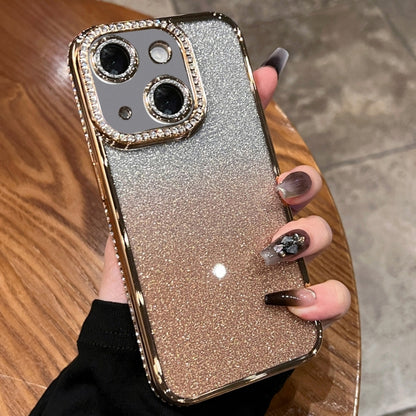 Diamond Gradient Glitter TPU Phone Case, For iPhone 16 Pro Max, For iPhone 16 Pro����������������...