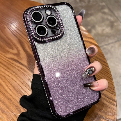 Diamond Gradient Glitter TPU Phone Case, For iPhone 16 Pro Max, For iPhone 16 Pro����������������...