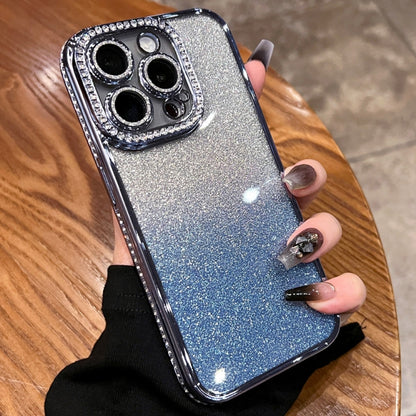 Diamond Gradient Glitter TPU Phone Case, For iPhone 16 Pro Max, For iPhone 16 Pro����������������...