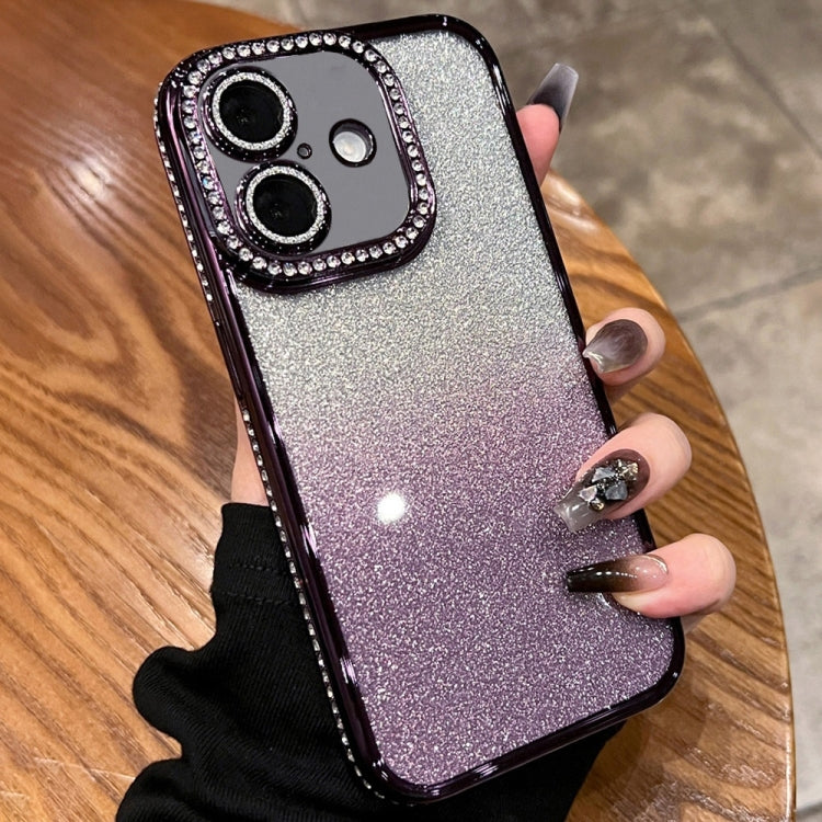 Diamond Gradient Glitter TPU Phone Case, For iPhone 16 Pro Max, For iPhone 16 Pro����������������...
