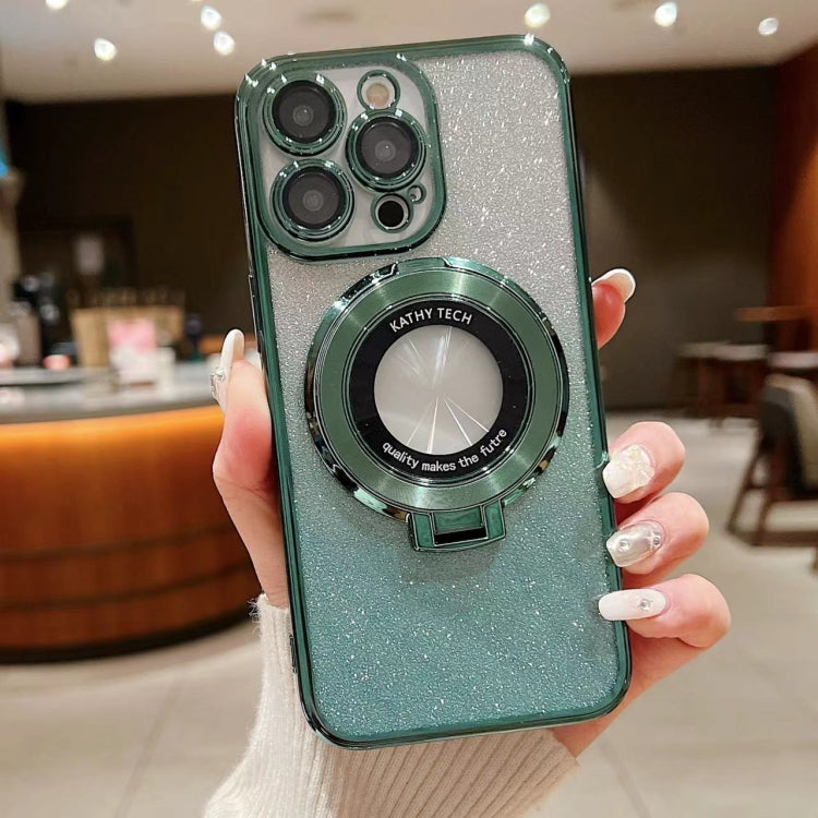 Electroplated Holder Gradient Glitter MagSafe Phone Case, For iPhone 16 Pro Max, For iPhone 16 Pr...