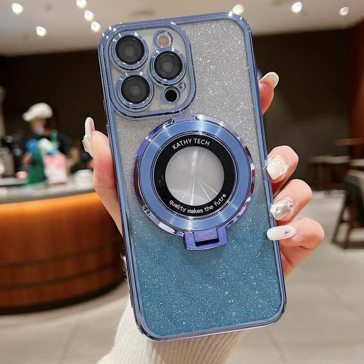 Electroplated Holder Gradient Glitter MagSafe Phone Case, For iPhone 16 Pro Max, For iPhone 16 Pr...
