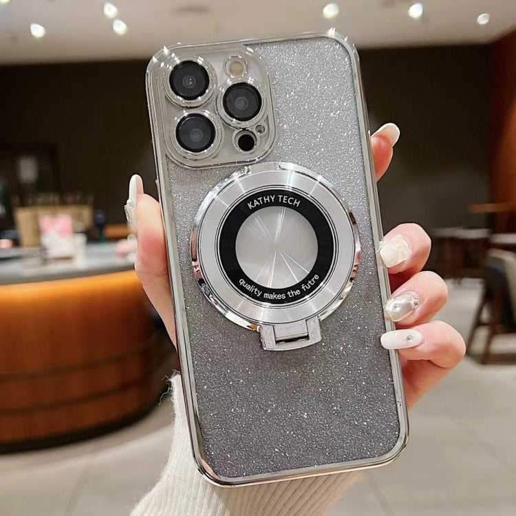 Electroplated Holder Gradient Glitter MagSafe Phone Case, For iPhone 16 Pro Max, For iPhone 16 Pr...