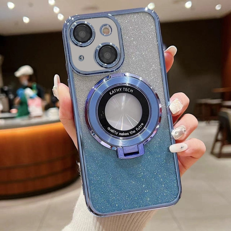 Electroplated Holder Gradient Glitter MagSafe Phone Case, For iPhone 16 Pro Max, For iPhone 16 Pr...