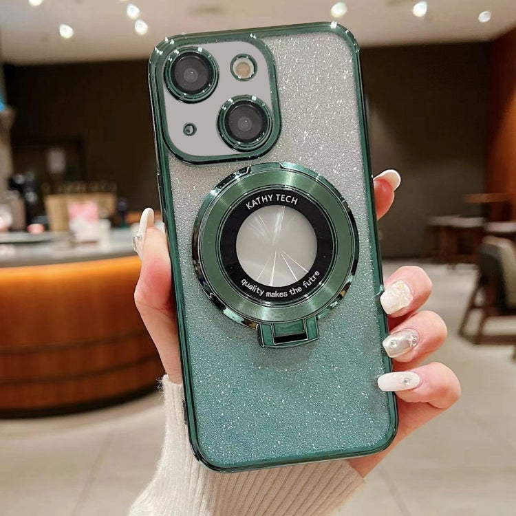 Electroplated Holder Gradient Glitter MagSafe Phone Case, For iPhone 16 Pro Max, For iPhone 16 Pr...