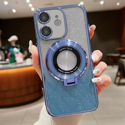 Electroplated Holder Gradient Glitter MagSafe Phone Case, For iPhone 12, For iPhone 12 Pro Max���...