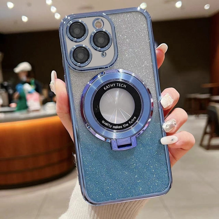 Electroplated Holder Gradient Glitter MagSafe Phone Case, For iPhone 12, For iPhone 12 Pro Max���...