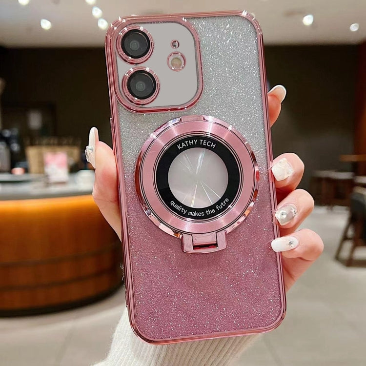 Electroplated Holder Gradient Glitter MagSafe Phone Case, For iPhone 12, For iPhone 12 Pro Max���...