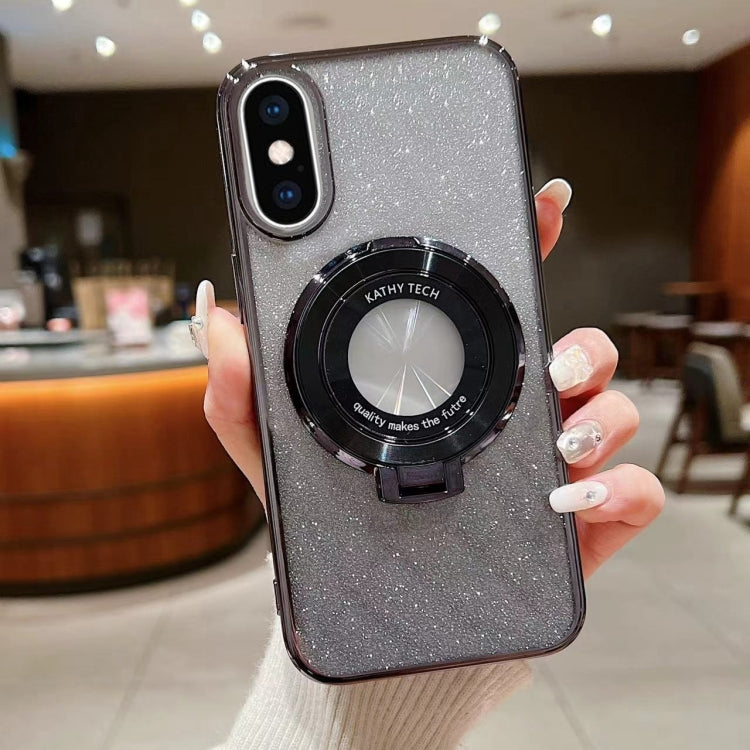 Electroplated Holder Gradient Glitter MagSafe Phone Case, For iPhone 12, For iPhone 12 Pro Max���...