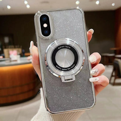 Electroplated Holder Gradient Glitter MagSafe Phone Case, For iPhone 12, For iPhone 12 Pro Max���...