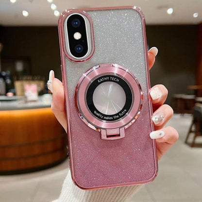 Electroplated Holder Gradient Glitter MagSafe Phone Case, For iPhone 12, For iPhone 12 Pro Max���...