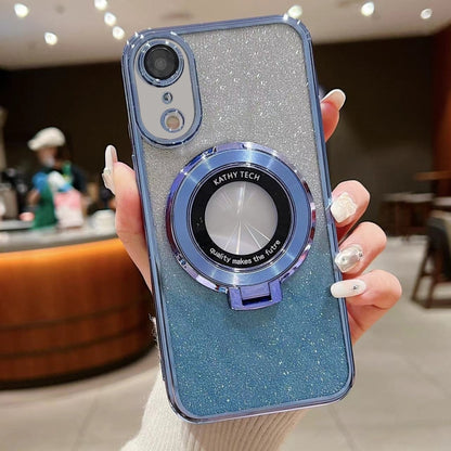 Electroplated Holder Gradient Glitter MagSafe Phone Case, For iPhone 12, For iPhone 12 Pro Max���...