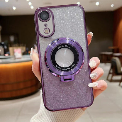 Electroplated Holder Gradient Glitter MagSafe Phone Case, For iPhone 12, For iPhone 12 Pro Max���...