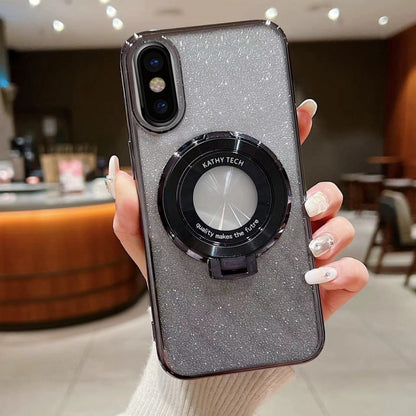 Electroplated Holder Gradient Glitter MagSafe Phone Case, For iPhone 12, For iPhone 12 Pro Max���...