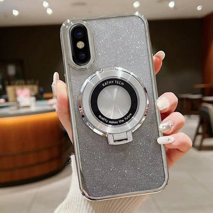 Electroplated Holder Gradient Glitter MagSafe Phone Case, For iPhone 12, For iPhone 12 Pro Max���...