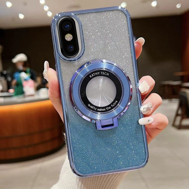 Electroplated Holder Gradient Glitter MagSafe Phone Case, For iPhone 12, For iPhone 12 Pro Max���...