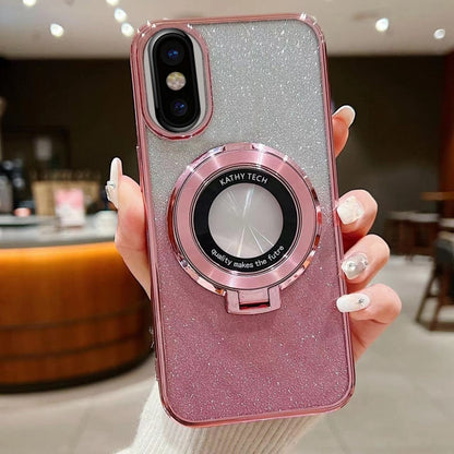 Electroplated Holder Gradient Glitter MagSafe Phone Case, For iPhone 12, For iPhone 12 Pro Max���...