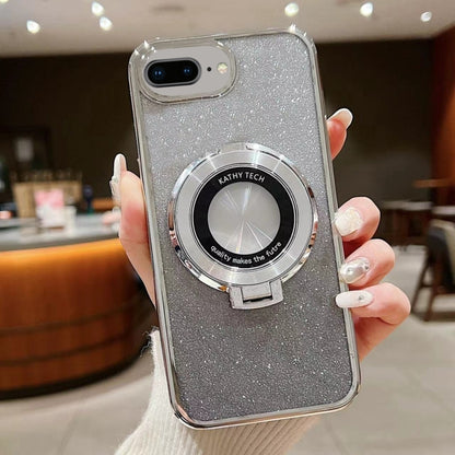 Electroplated Holder Gradient Glitter MagSafe Phone Case, For iPhone 12, For iPhone 12 Pro Max���...