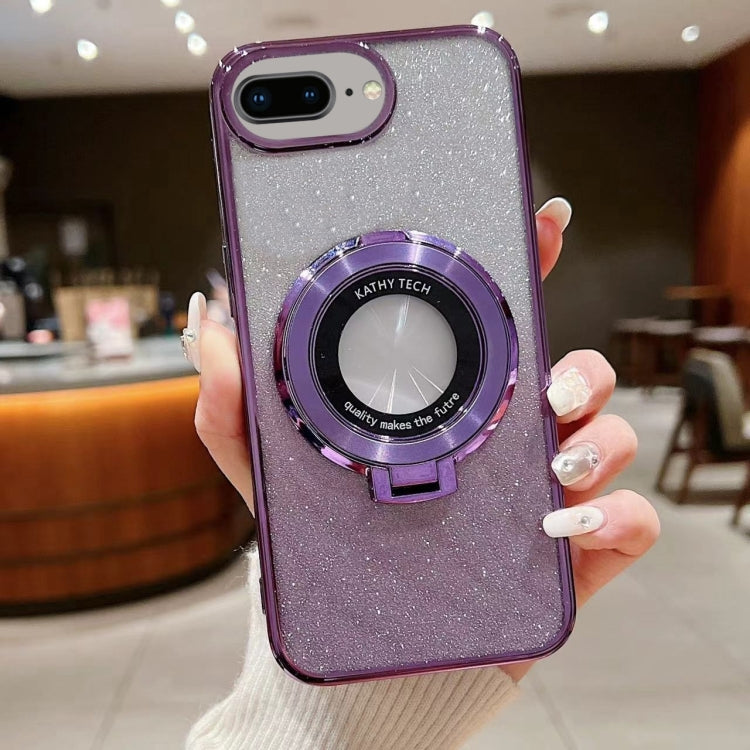 Electroplated Holder Gradient Glitter MagSafe Phone Case, For iPhone 12, For iPhone 12 Pro Max���...