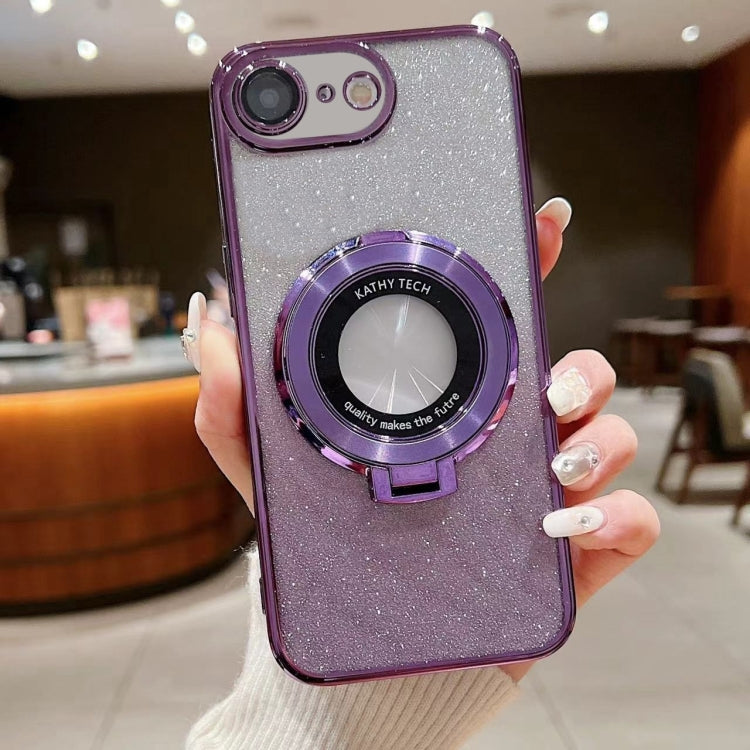 Electroplated Holder Gradient Glitter MagSafe Phone Case, For iPhone 12, For iPhone 12 Pro Max���...