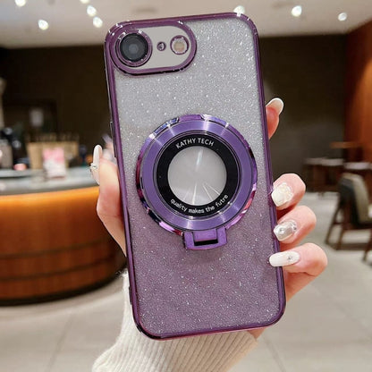 Electroplated Holder Gradient Glitter MagSafe Phone Case, For iPhone 12, For iPhone 12 Pro Max���...