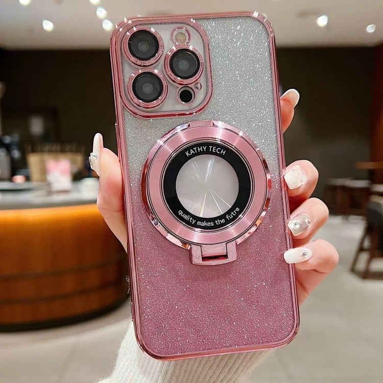 Electroplated Holder Gradient Glitter MagSafe Phone Case, For iPhone 16 Pro Max, For iPhone 16 Pr...