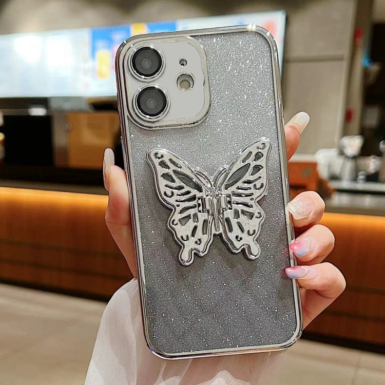 Electroplated Gradient Glitter 3D Butterfly TPU Phone Case, For iPhone 11 Pro Max, For iPhone 11�...