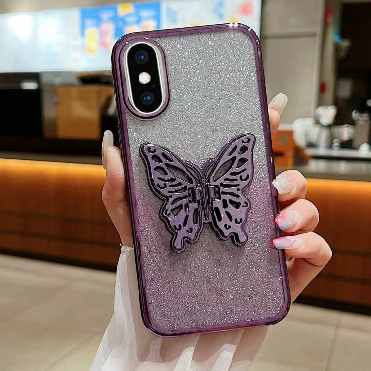 Electroplated Gradient Glitter 3D Butterfly TPU Phone Case, For iPhone 11 Pro Max, For iPhone 11�...