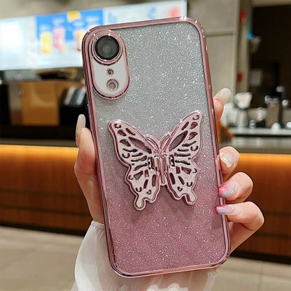 Electroplated Gradient Glitter 3D Butterfly TPU Phone Case, For iPhone 11 Pro Max, For iPhone 11�...