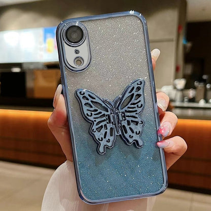 Electroplated Gradient Glitter 3D Butterfly TPU Phone Case, For iPhone 11 Pro Max, For iPhone 11�...