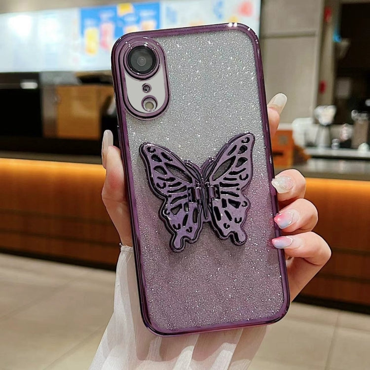 Electroplated Gradient Glitter 3D Butterfly TPU Phone Case, For iPhone 11 Pro Max, For iPhone 11�...