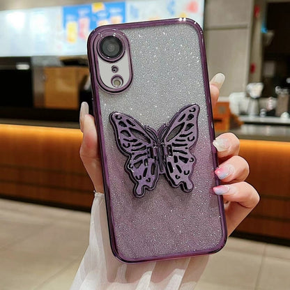 Electroplated Gradient Glitter 3D Butterfly TPU Phone Case, For iPhone 11 Pro Max, For iPhone 11�...