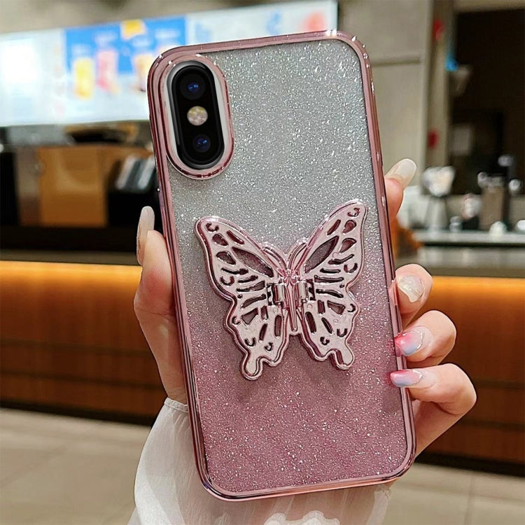 Electroplated Gradient Glitter 3D Butterfly TPU Phone Case, For iPhone 11 Pro Max, For iPhone 11�...