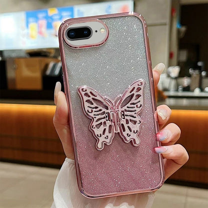 Electroplated Gradient Glitter 3D Butterfly TPU Phone Case, For iPhone 11 Pro Max, For iPhone 11�...