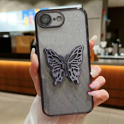 Electroplated Gradient Glitter 3D Butterfly TPU Phone Case, For iPhone 11 Pro Max, For iPhone 11�...