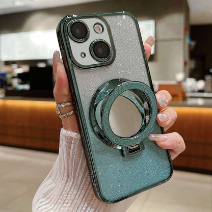 Plated Mirror Holder Gradient Glitter MagSafe Phone Case, For iPhone 16 Pro Max, For iPhone 16 Pr...