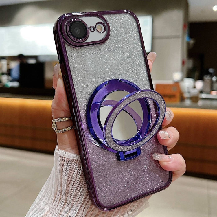 Plated Mirror Holder Gradient Glitter MagSafe Phone Case, For iPhone XS Max����������������������...