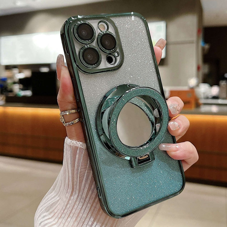 Plated Mirror Holder Gradient Glitter MagSafe Phone Case, For iPhone 13 Pro Max, For iPhone 13 Pr...