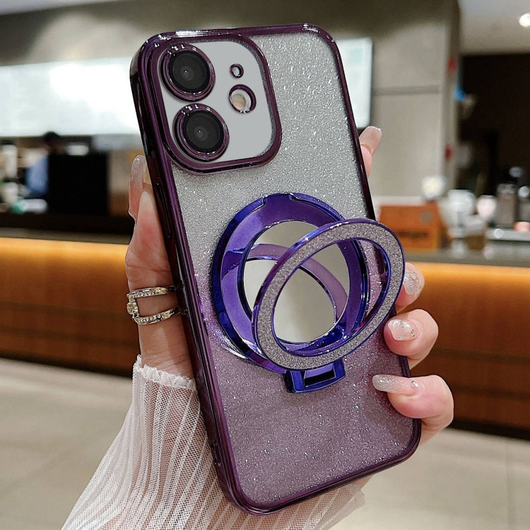 Plated Mirror Holder Gradient Glitter MagSafe Phone Case, For iPhone 13 Pro Max, For iPhone 13 Pr...
