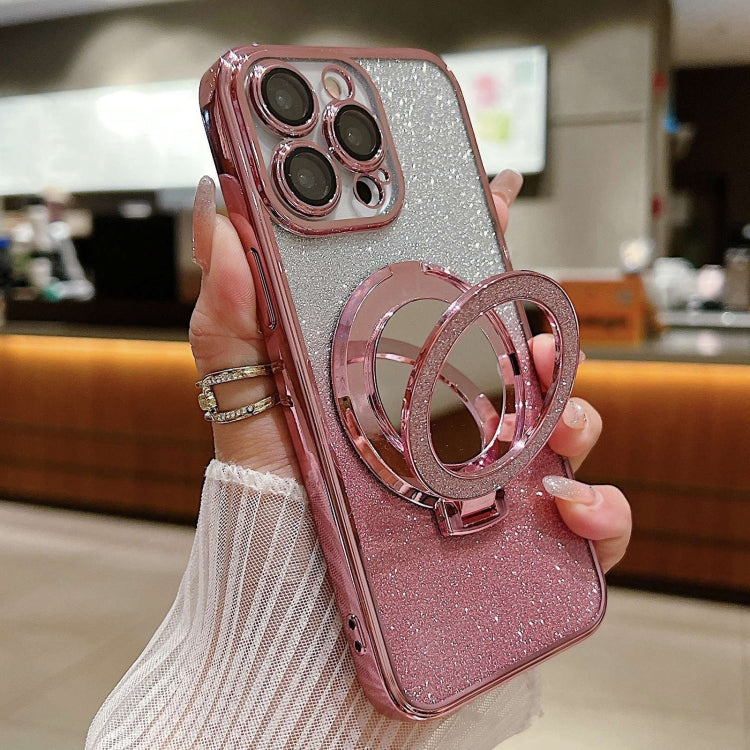 Plated Mirror Holder Gradient Glitter MagSafe Phone Case, For iPhone 13 Pro Max, For iPhone 13 Pr...