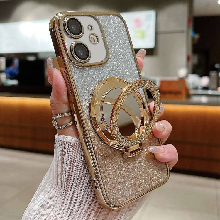 Plated Mirror Holder Gradient Glitter MagSafe Phone Case, For iPhone 13 Pro Max, For iPhone 13 Pr...
